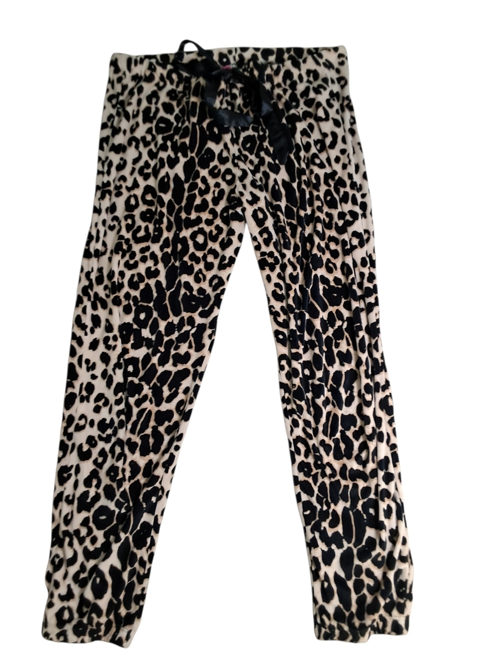 Leopard Print Women’s Pajama Pants - Black & Cream